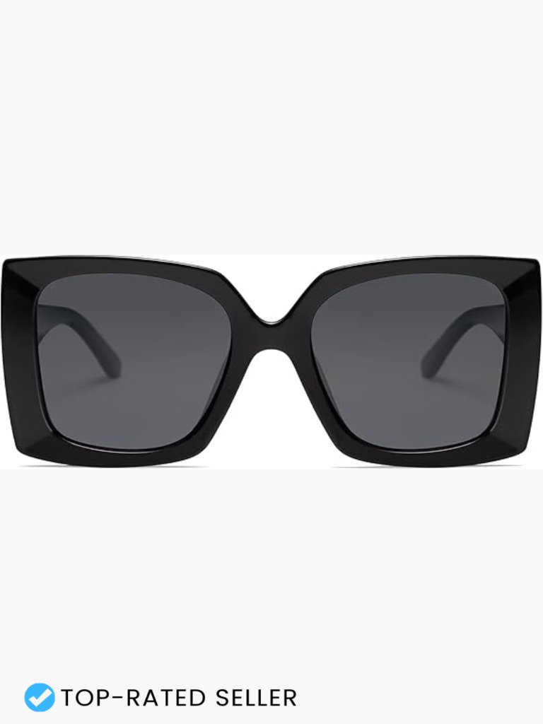 Retro Square Oversized Polarized Sunglasses Trendy Vintage Large Shades